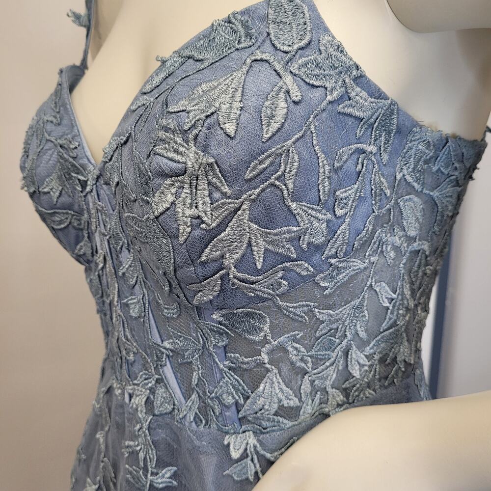 NWT Sky Blue Formal Gown Prom Dress Wedding Party Bridesmaid MOTB - Picture 11 of 15